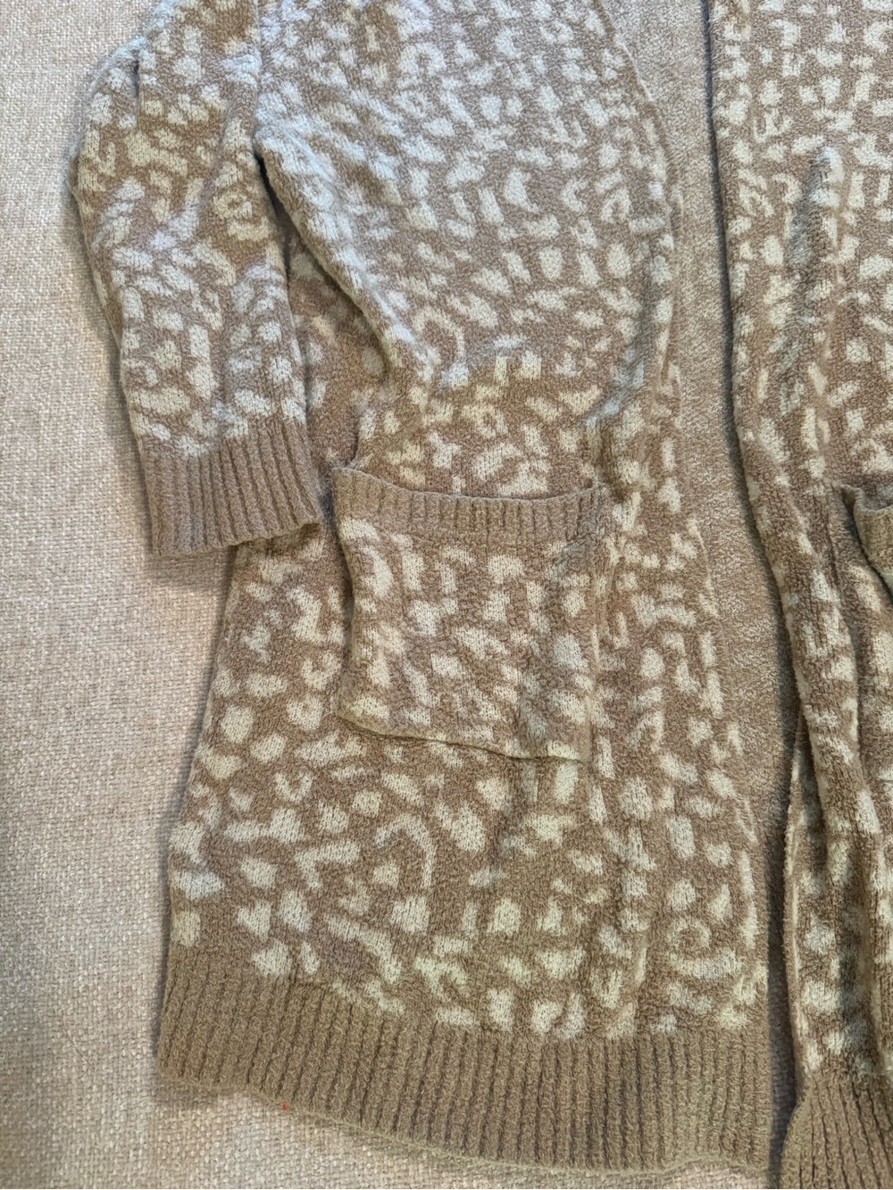 Rachel Zoe Leopard Print Plush Hoodie‎ Cardigan